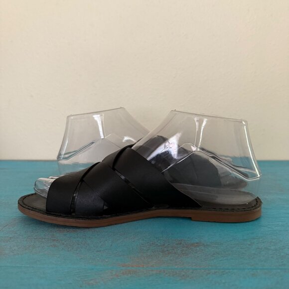 Madewell The Boardwalk Black Leather Slide Sandal Slip-On Size 6.5 - Picture 7 of 10